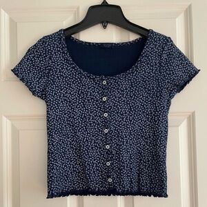Brandy Melville Blue Floral Top